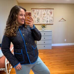 NWT Boden Navy Blue Quilted Puffer Jacket 6